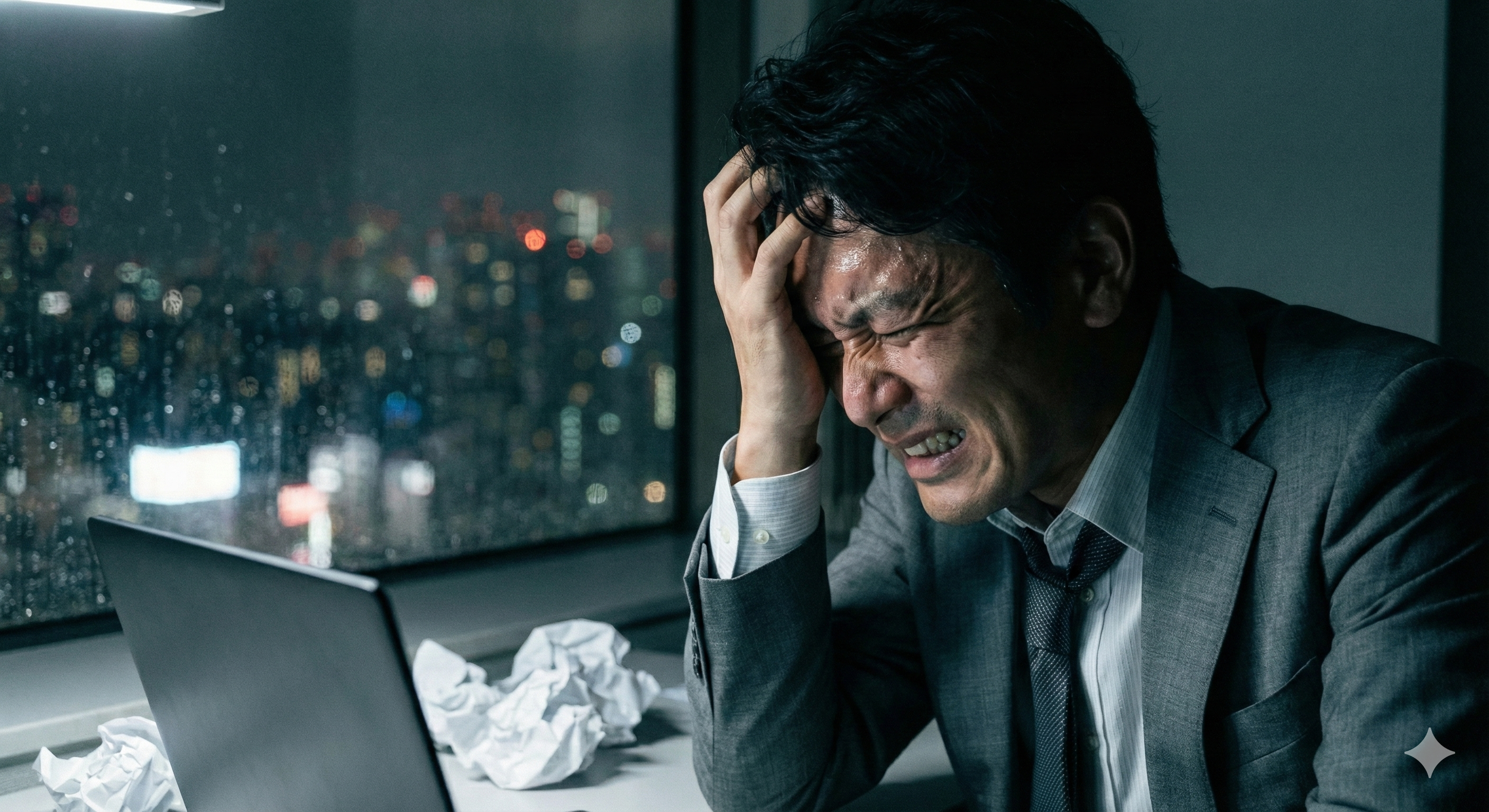 Two women sitting at a modern table talking with a city view behind them.
